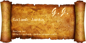 Galamb Janka névjegykártya